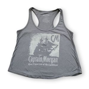Grey Captain Morgan Cropped Tank, Women's M